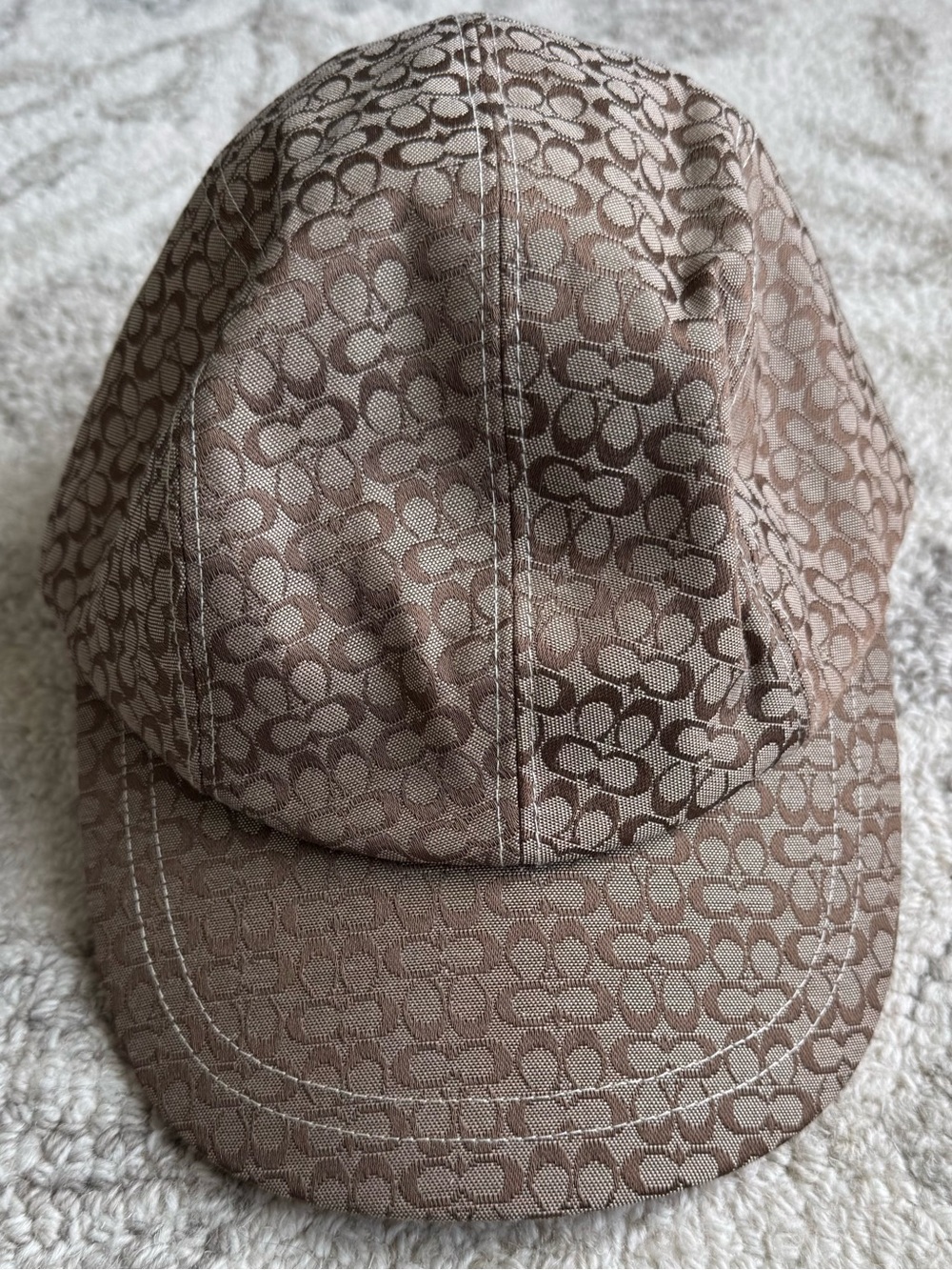 EUC Coach Signature Monogram Baseball Hat In Brown - Picture 2 of 9